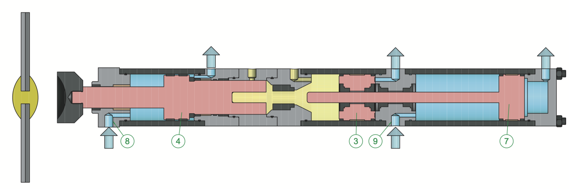 Teil 3 der Funktionsweise von hydropneumatischen EMG-Pressen, Rückhub